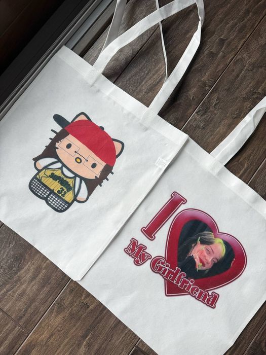 2 torby tote bags billie eilish non woven hello kitty