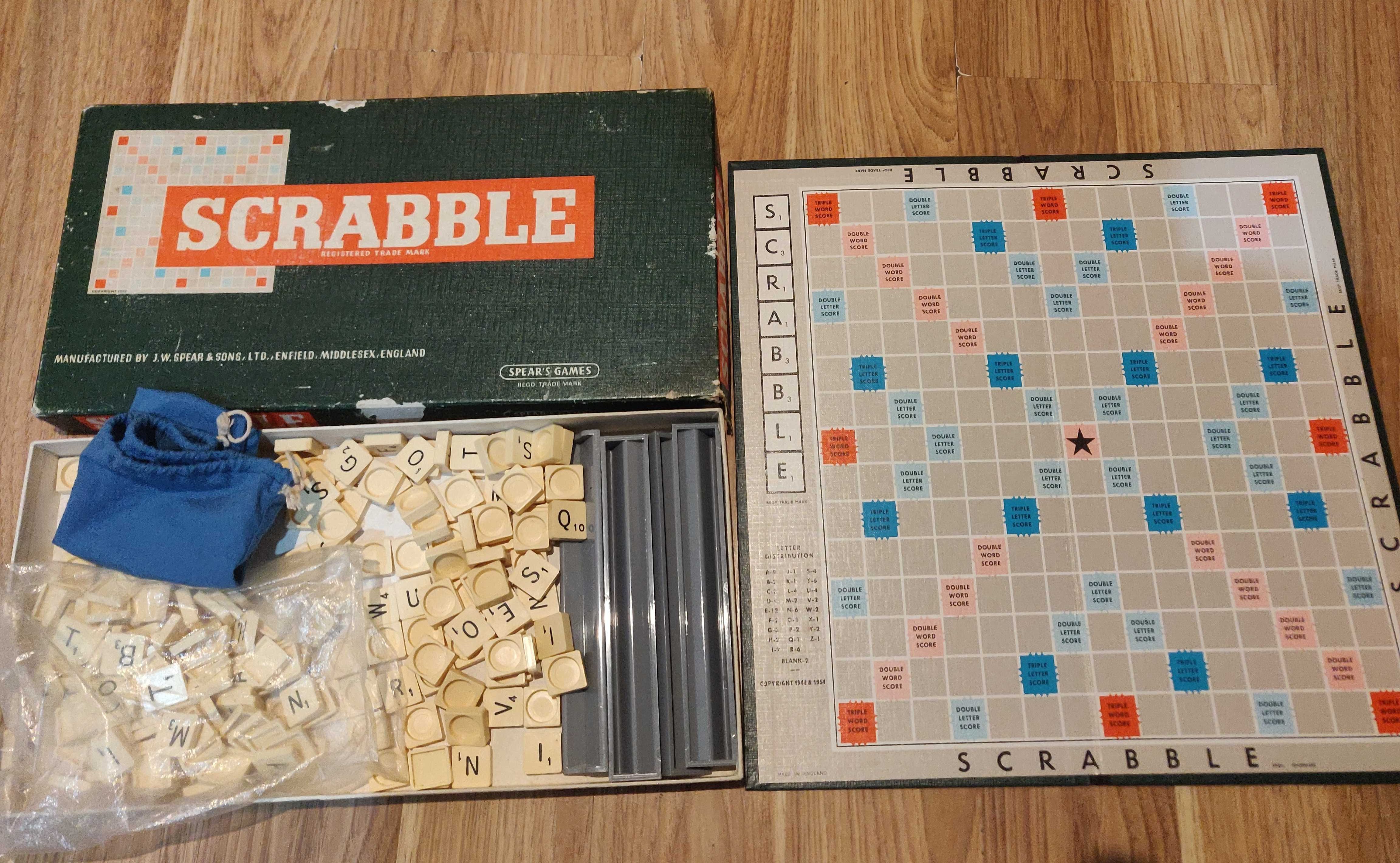Scrabble Spear's games 1955 stara gra retro 1948 vintage