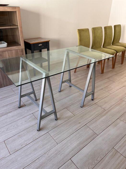 Mesa/Secretaria com tampo de vidro