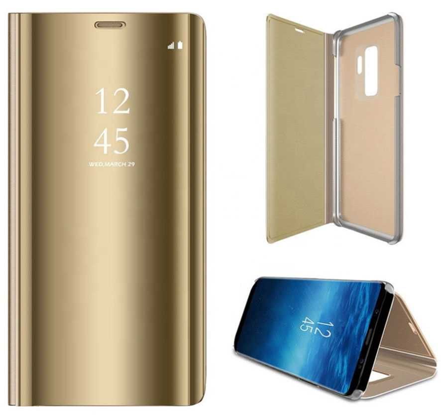 Etui z klapką Smart Clear View do Samsung Galaxy A41 kolor: złoty
