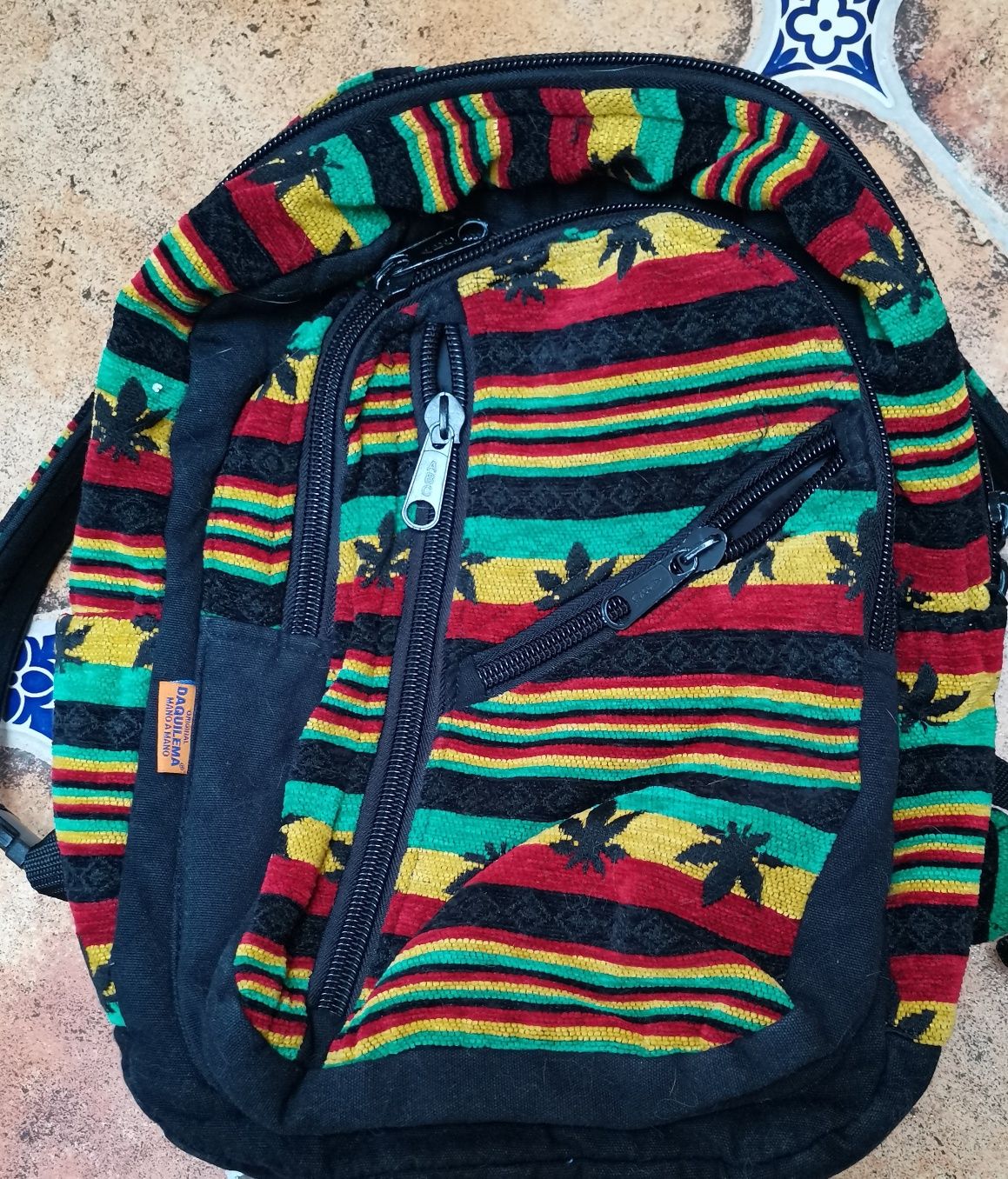 Oryginalny 420 Plecak Daquilema Mano a Mano z wzorem liści Konopi