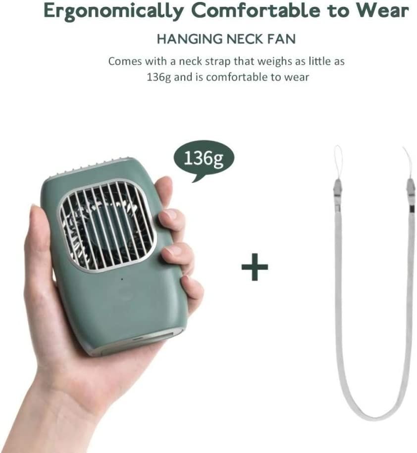 NOVO! Ventoinha ventilador de pescoço com bateria USB VERDE, campismo