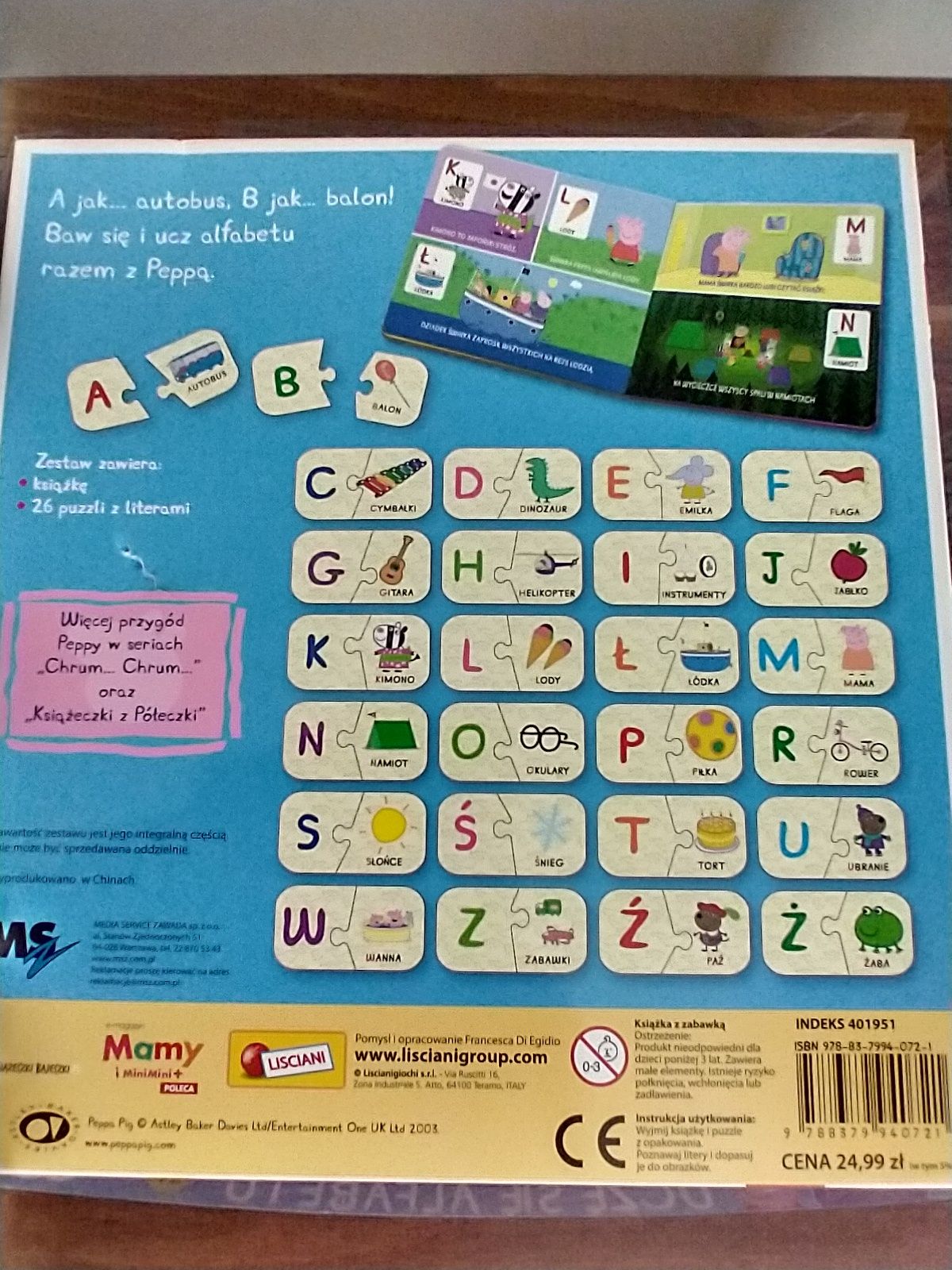 Alfabet - gra dwujęzyczna, Uczę się alfabetu Peppa - puzzle z literami