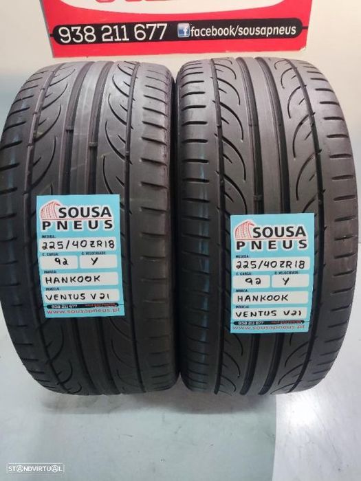2 pneus semi novos 225-40r18 hankook - oferta dos portes