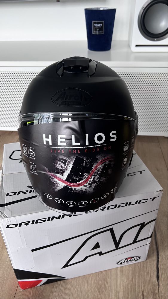 Kask otwarty Airoh HELIOS COLOR BLACK MATT czarny rozm M