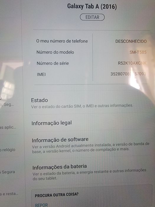 Tablet Samsung Galaxy Tab A T585.