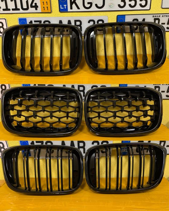 Решітка радіатора ніздрі BMW X3 X4 G01 G02 2018-2021 чорний глянець