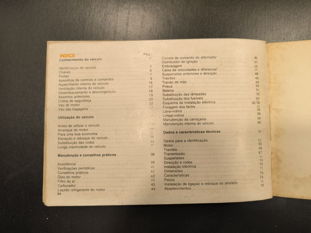 Livro de instruções Fiat 127