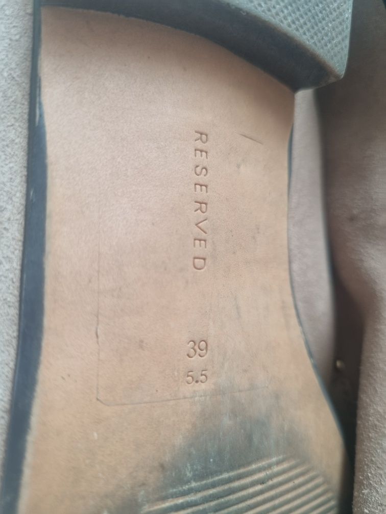 Mokasyny zamsz 39 skóra naturalna Reserved beżowe