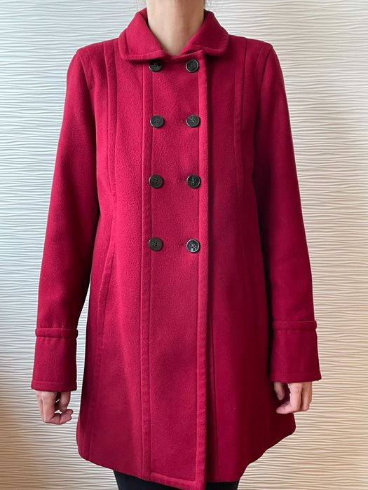 ZARA - czerwony płaszcz damski rozm. M