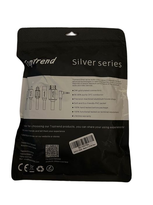 Nowy kabel RCA Top Trend Silver Series 4,5m nr.6752