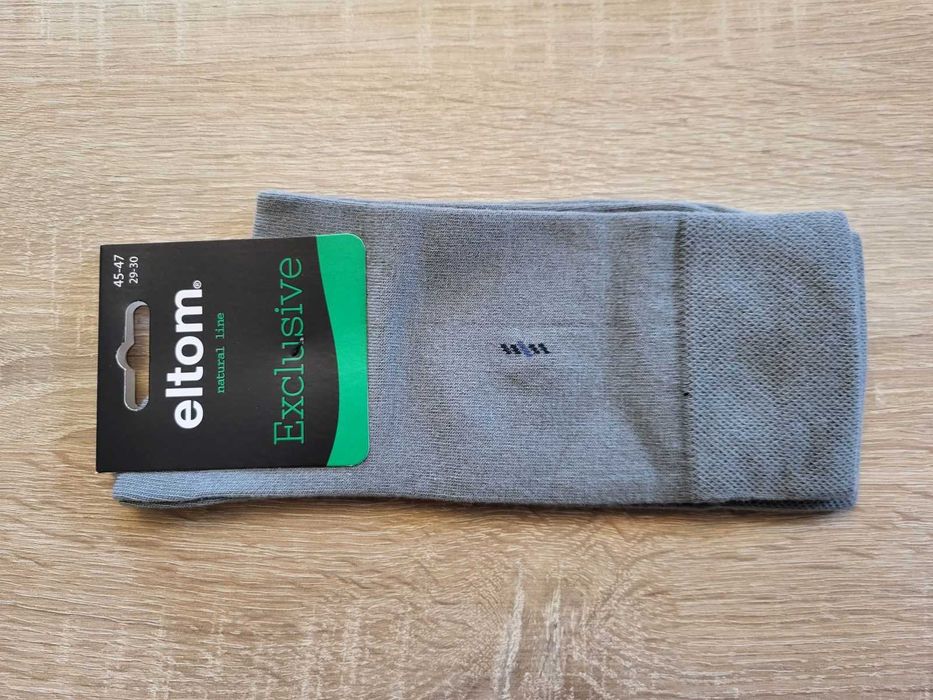 Szare klasyczne męskie skarpetki garniturowe 45-47 Eltom - 2 pary