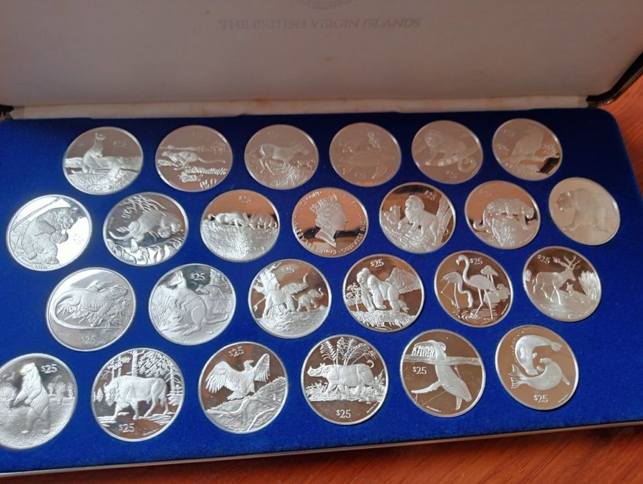 Coleção de moedas em prata