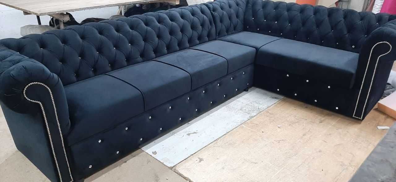 Narożnik 220x300 f spania pojemnik chesterfield głęboki pik