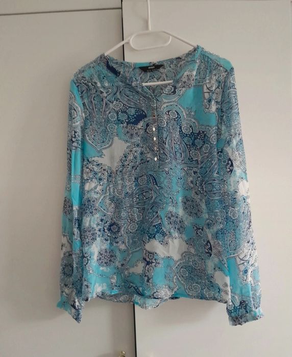 Max niebieska zwiewna bluzka koszula na wiosnę 38 M next h&m c&a