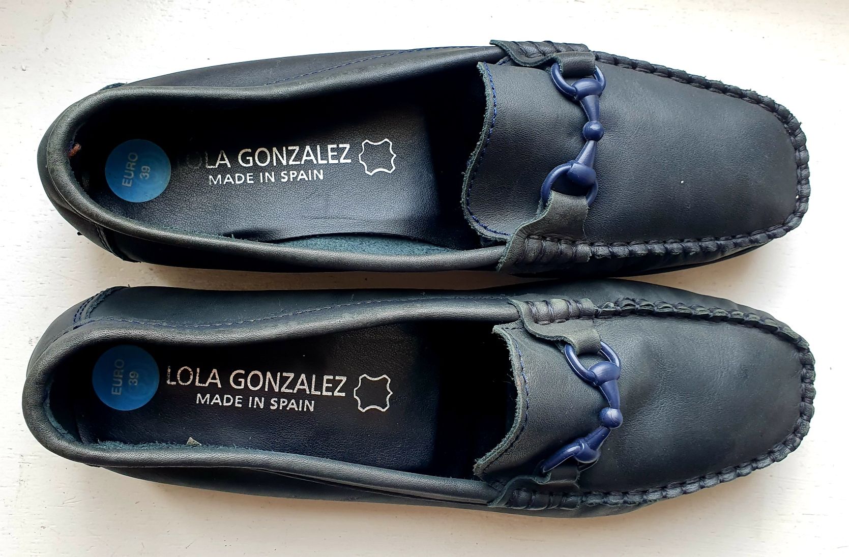 LOLA GONZALEZ roz. 39 mokasyny skóra naturalna made in Spain