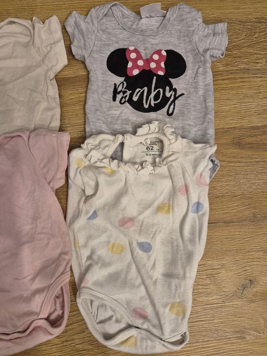 Bodziaki Body 62 cm paczka zestaw wyprawka 4 sztuki