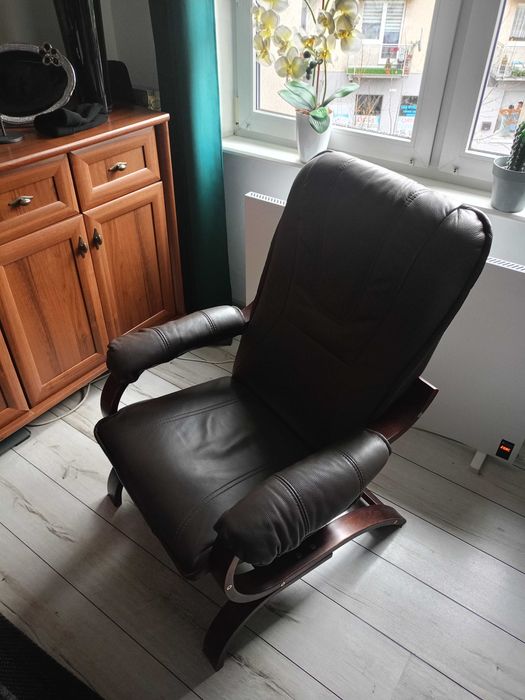 Fotele skórzane Finka brązowe 2szt