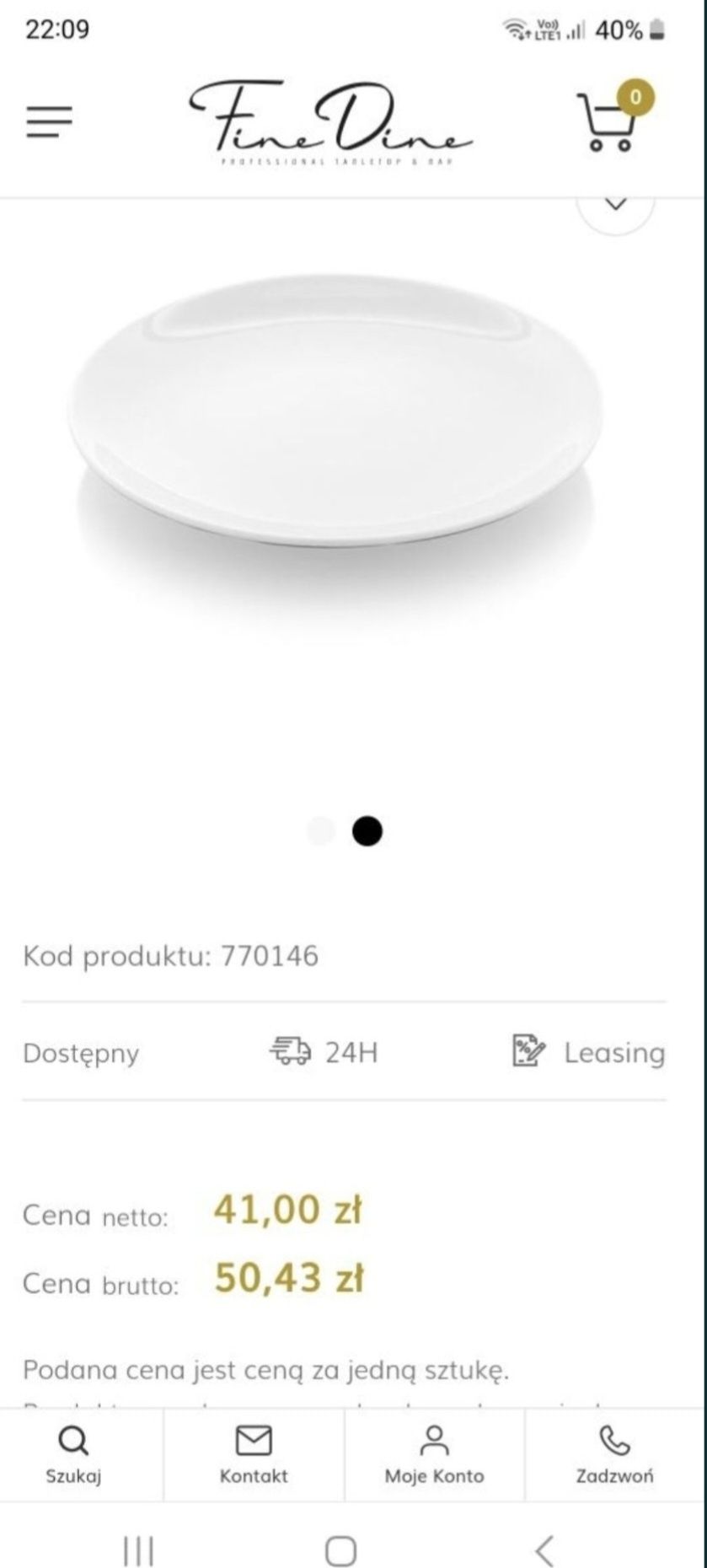 Hendi Fine dine talerz bez rantu 30 cm 6 sztuk