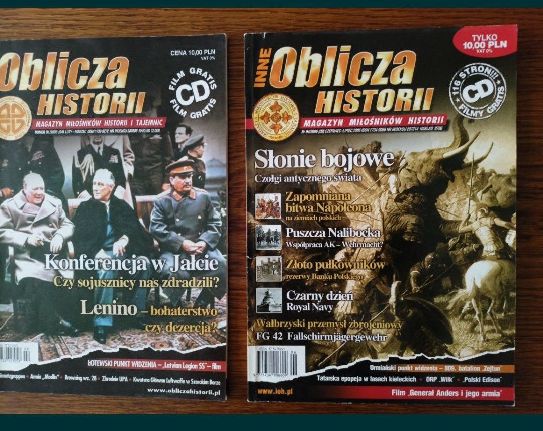 Czasopismo Wiedza i życie. Inne oblicza historii. 2 egz nr 1 i 4/2009.