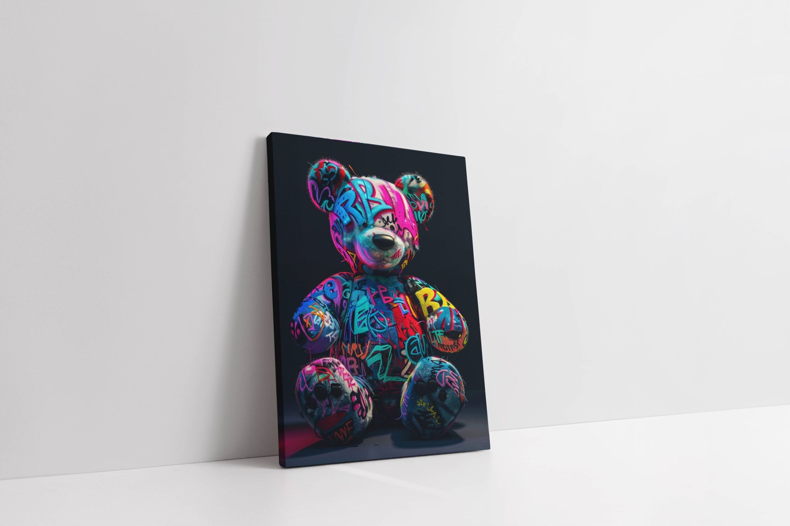 Obraz na płótnie "Grafitti Miś" 30x40 cm - nowoczesny styl do wnętrza