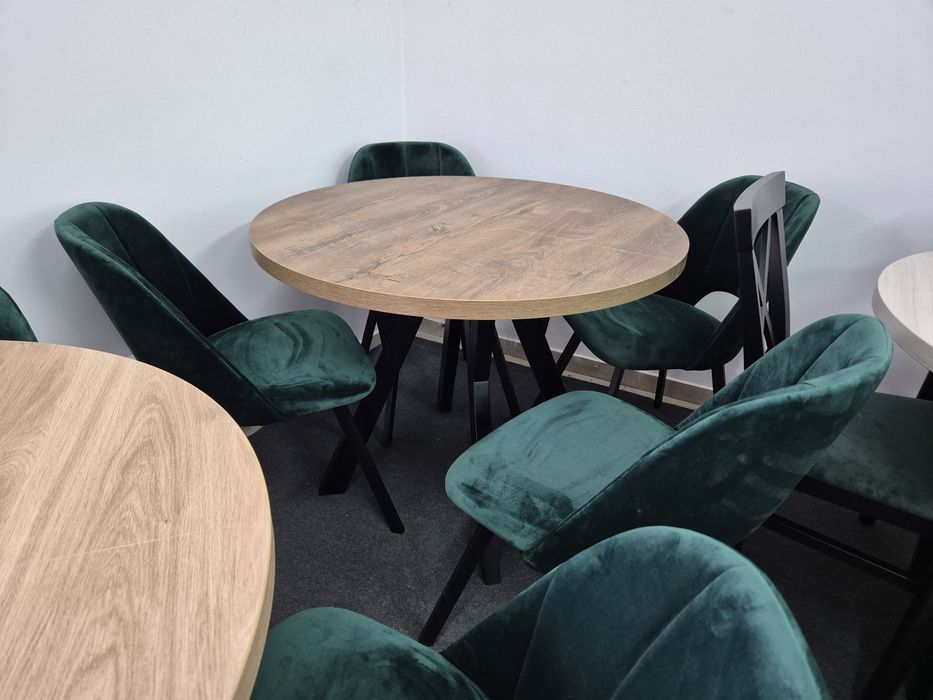 Wyprzedaż! Stoły okrągłe rozsuwane do 2m + 4 krzesła dostępne od ręki