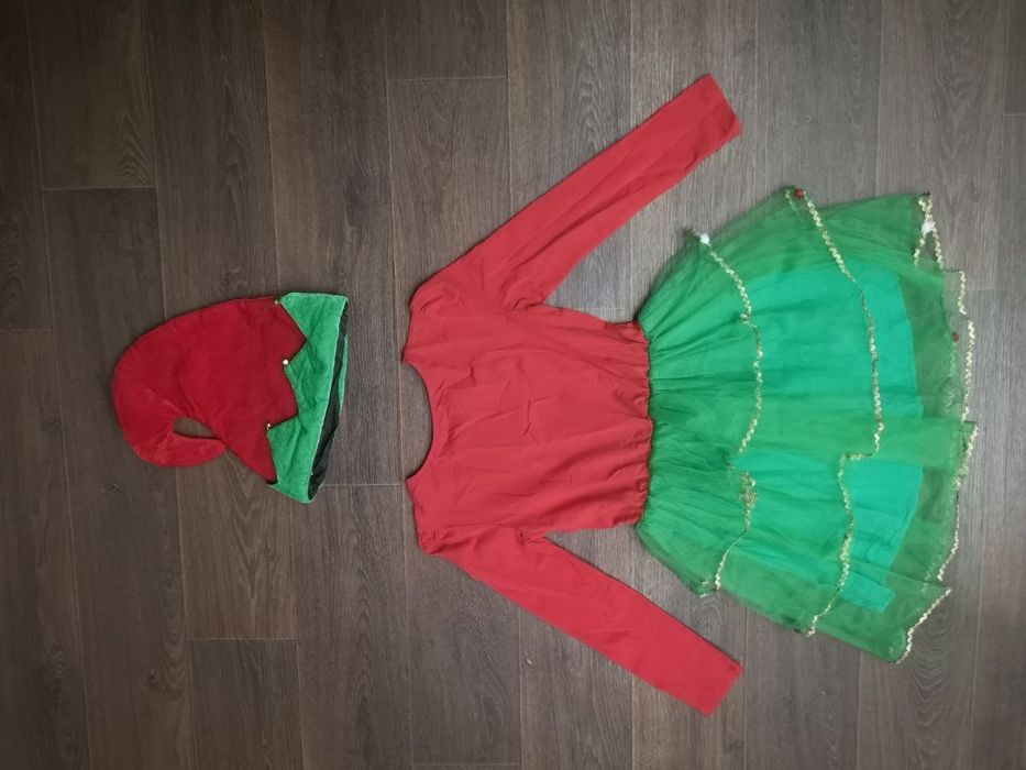 Карнавал маскарад костюм Ельф помічниця Санта Клауса 11 12 років Різдв