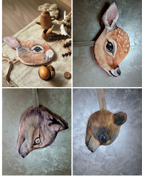 Маска костюм аксесуари для фотосесії зайчик вовк лисичка ведмідь олень