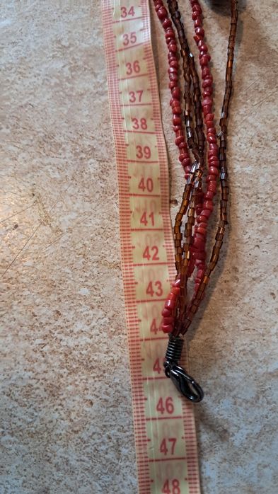 Ожерелье винтажные бусы коралловые с сатиновое бисером и перламутром