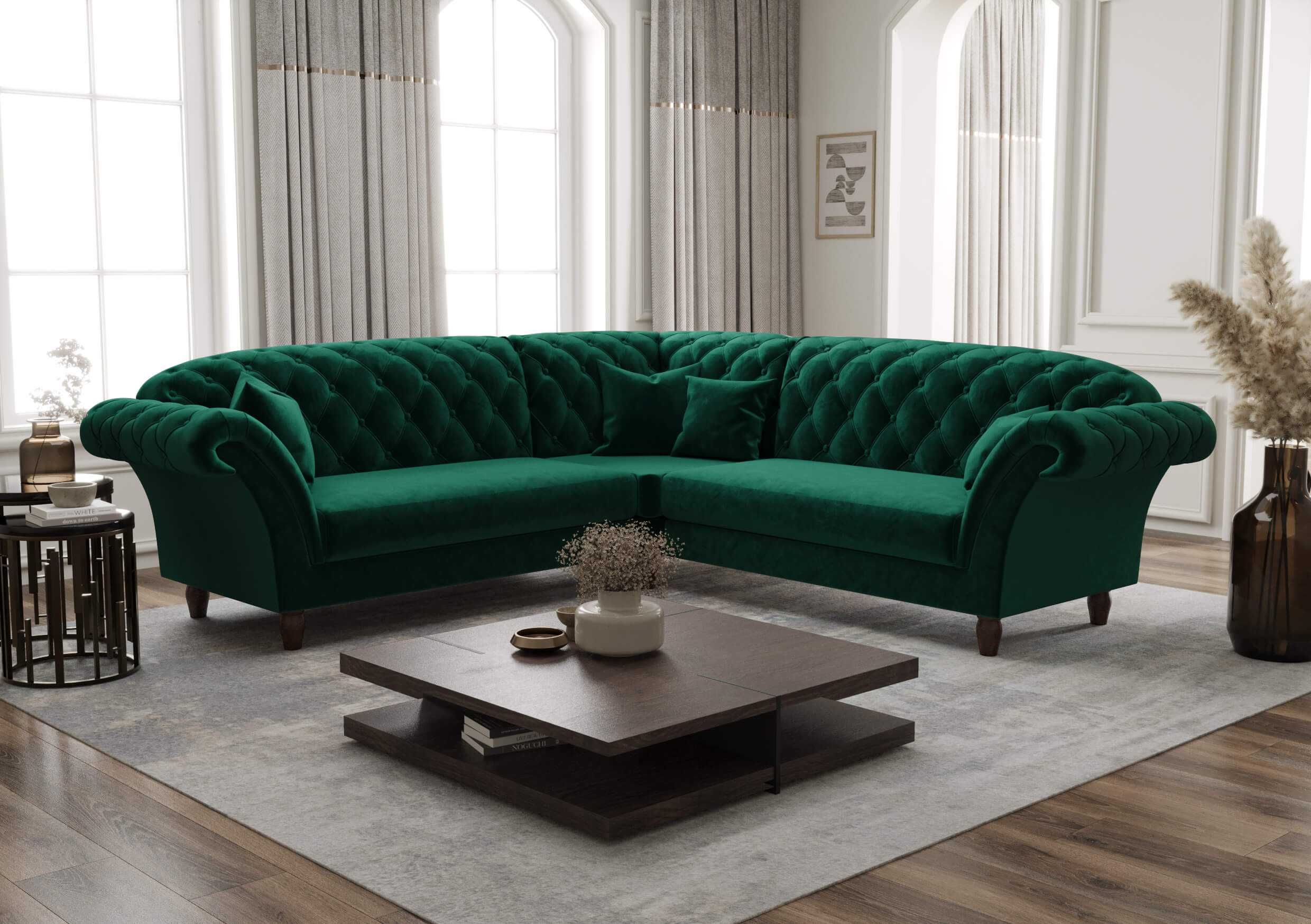 Narożnik Rogówka Chesterfield Royal Glamour Elegancki Wygodny Stylowy