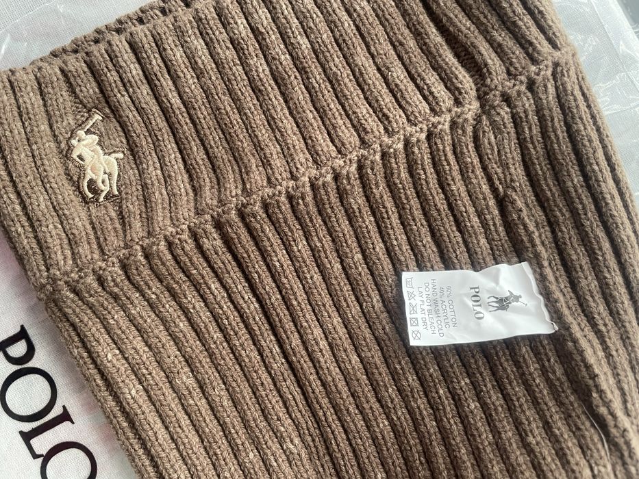 Brązowa czapka zimowa Ralph Lauren Polo