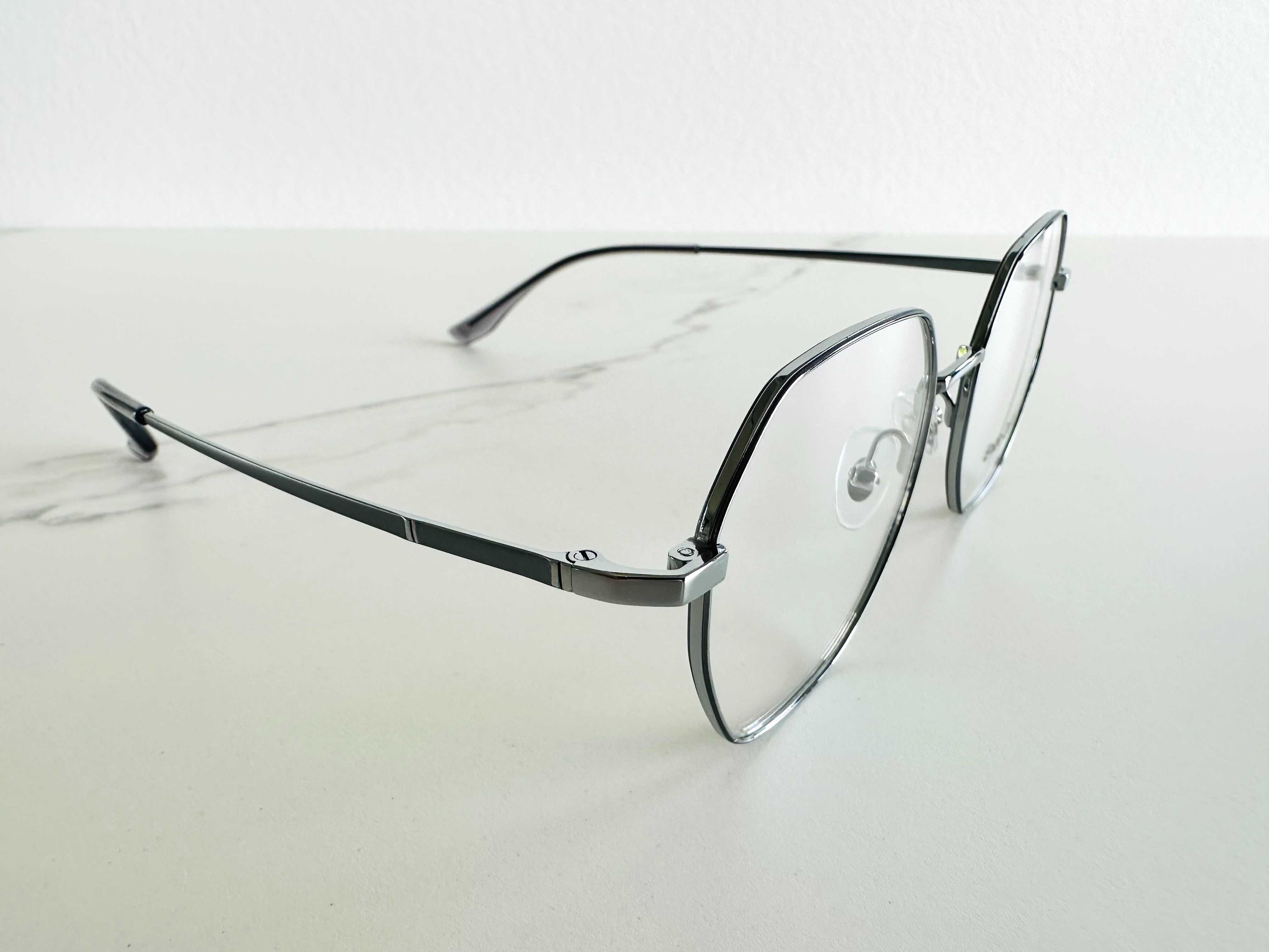 NOWE Okulary oprawki damskie srebrne metalowe ENZO COLINI 13028 C5