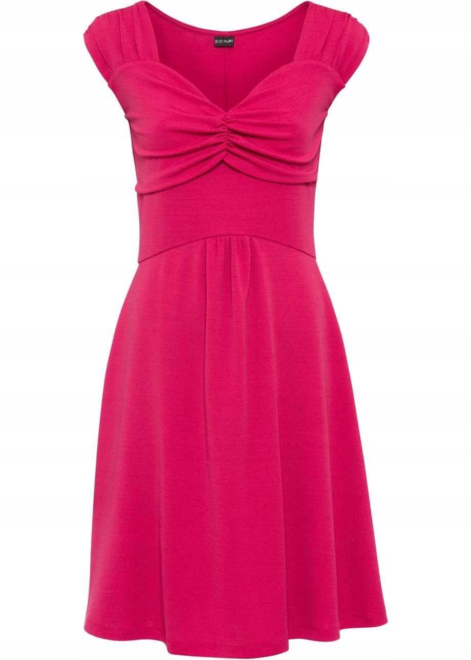 *B.P.C sukienka z efektem brokatu różowa 36/38.