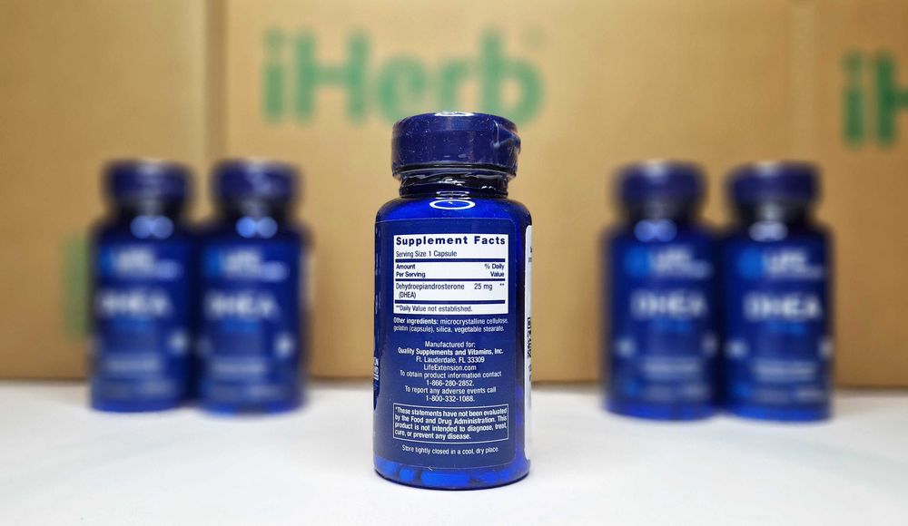 DHEA Life Extension, ДГЕА, дегідроепіандростерон, 25 мг, 100 капсул