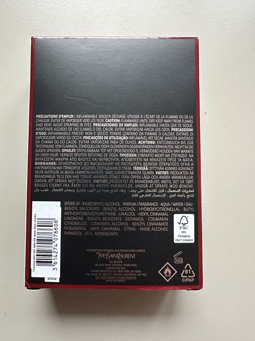 Yves Saint Laurent Black Opium Over Red EDP 90ml, nowe, nieużywane