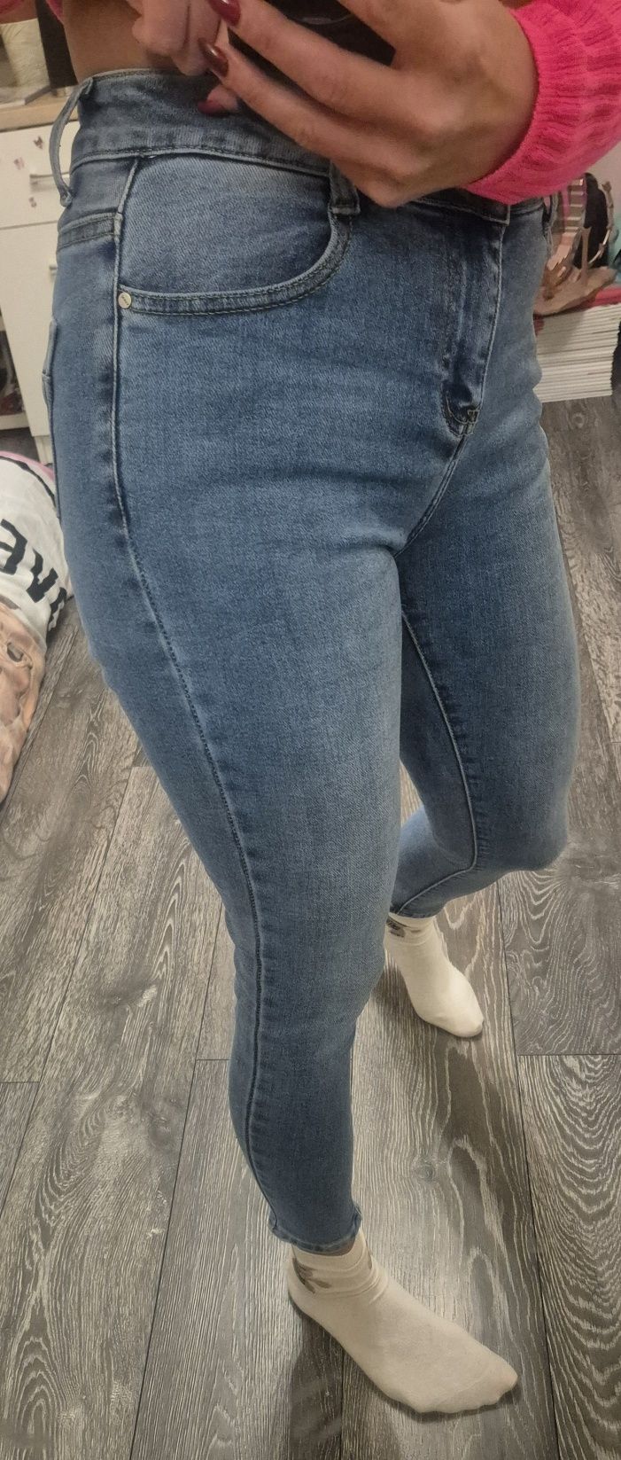 Spodnie jeansowe jeans kobieta damskie M.Sara rozmiar S , 27