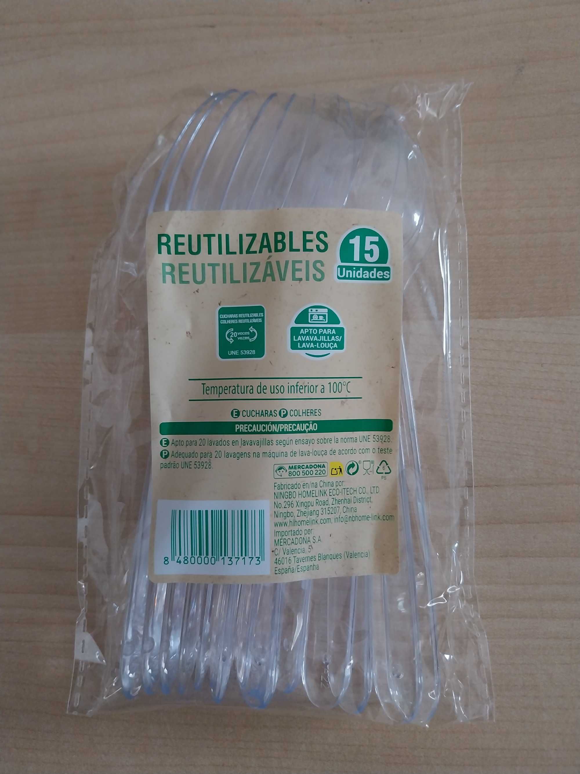 Colheres de Plastico reutilizáveis Mercadona (Novas)