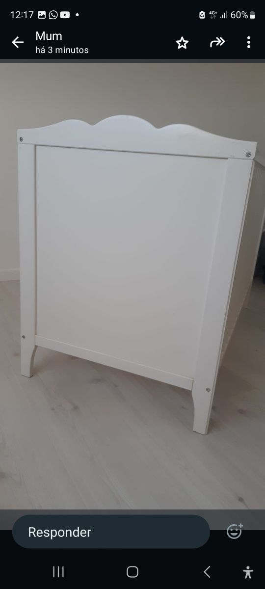 Berço branco ikea 60×120cm