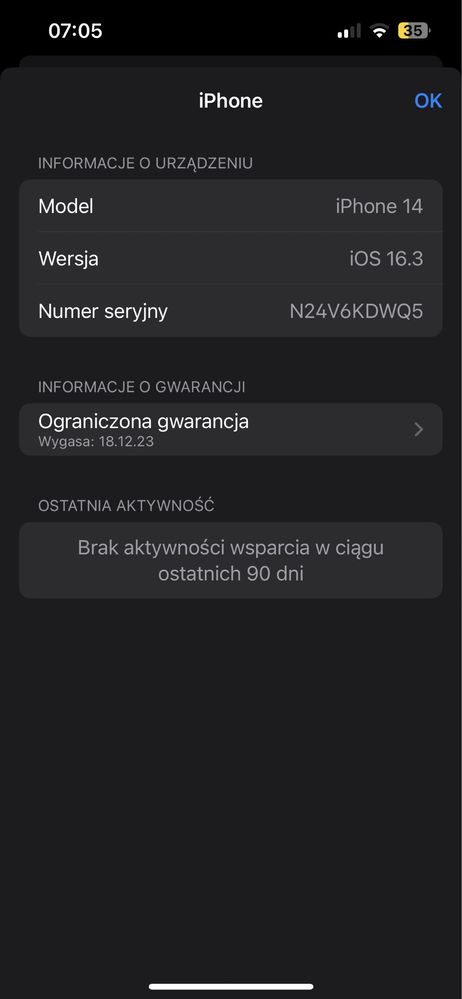   iPhone 14 256GB  Gwarancja do Grudnia