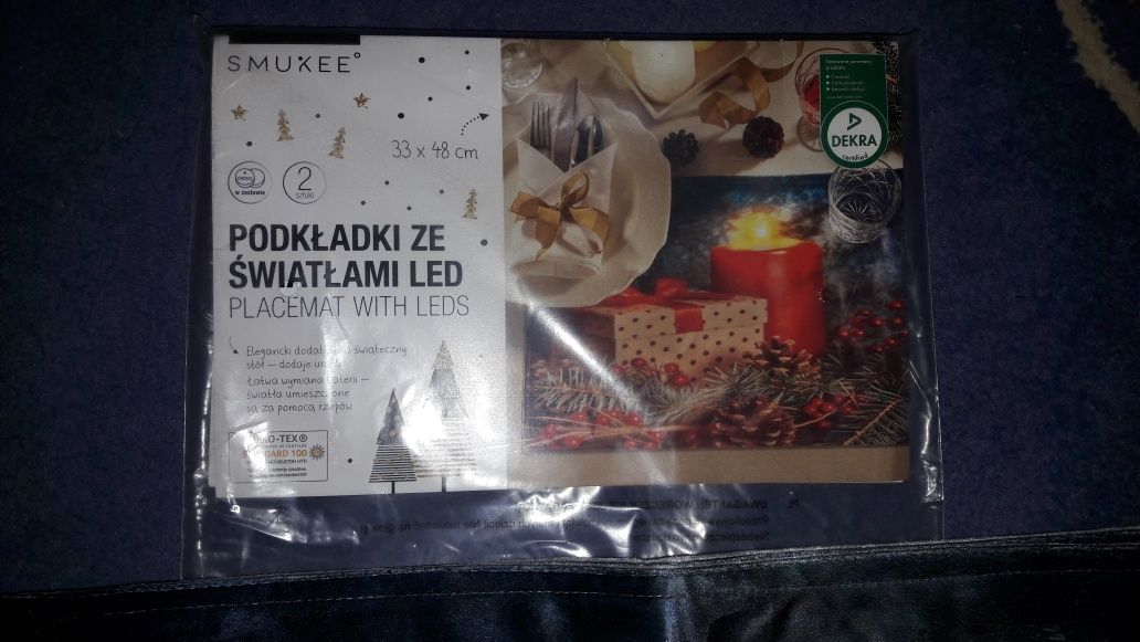 Podkładki ze swiatełkiem led świąteczne