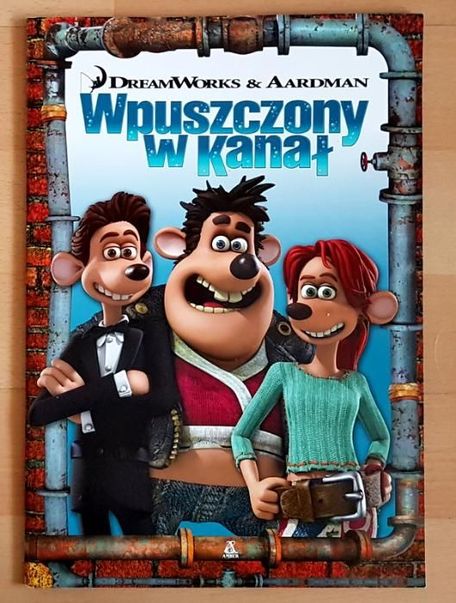 Wpuszczony w Kanał DreamWorks&Aardman książka NOWA A4