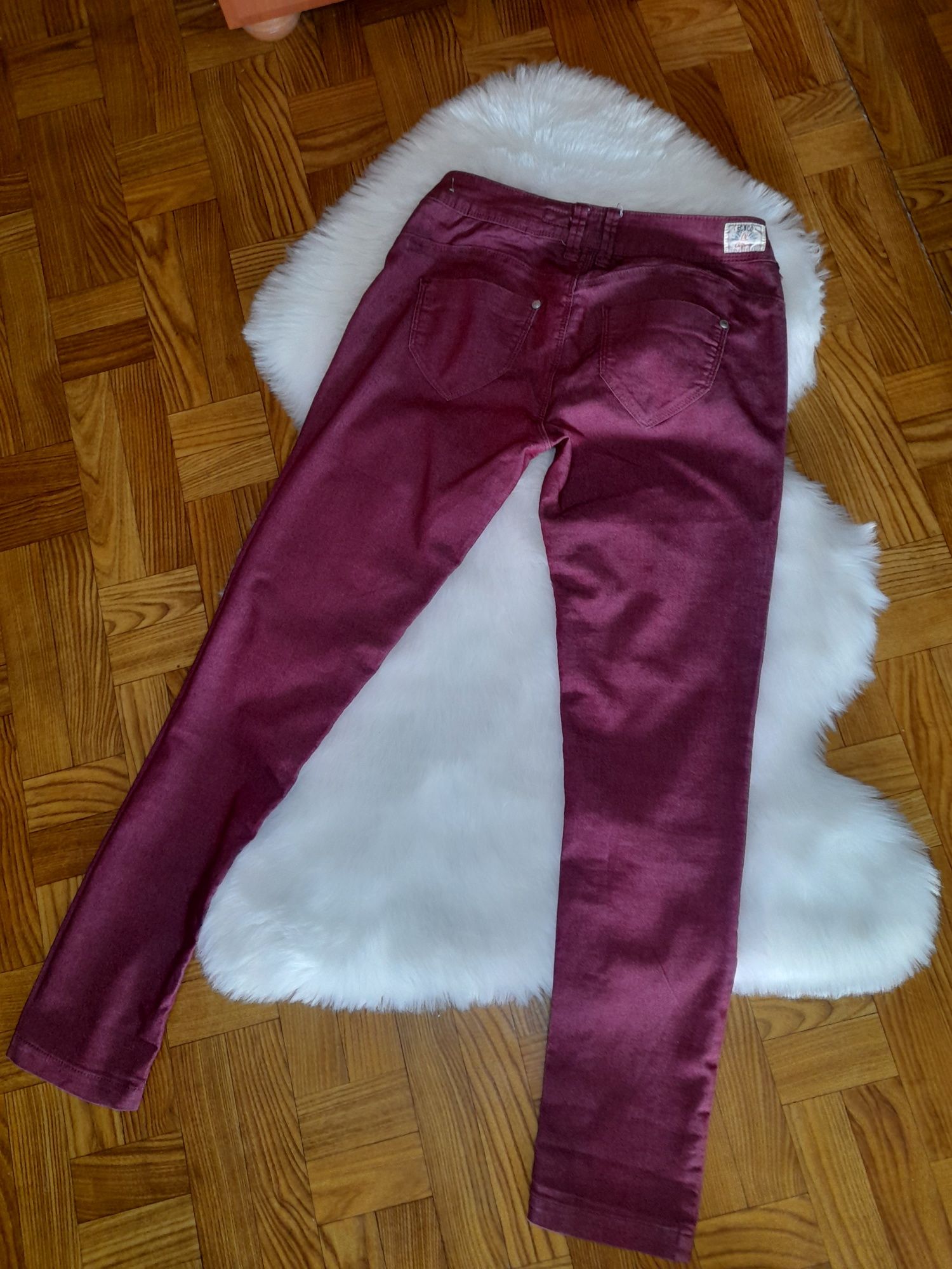 Burgundowe  jeansy spodnie damskie  38 M