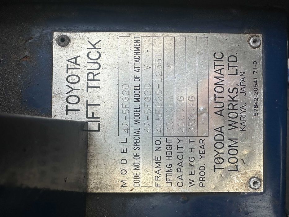 Wózek widłowy gazowy Toyota 42-5FG20