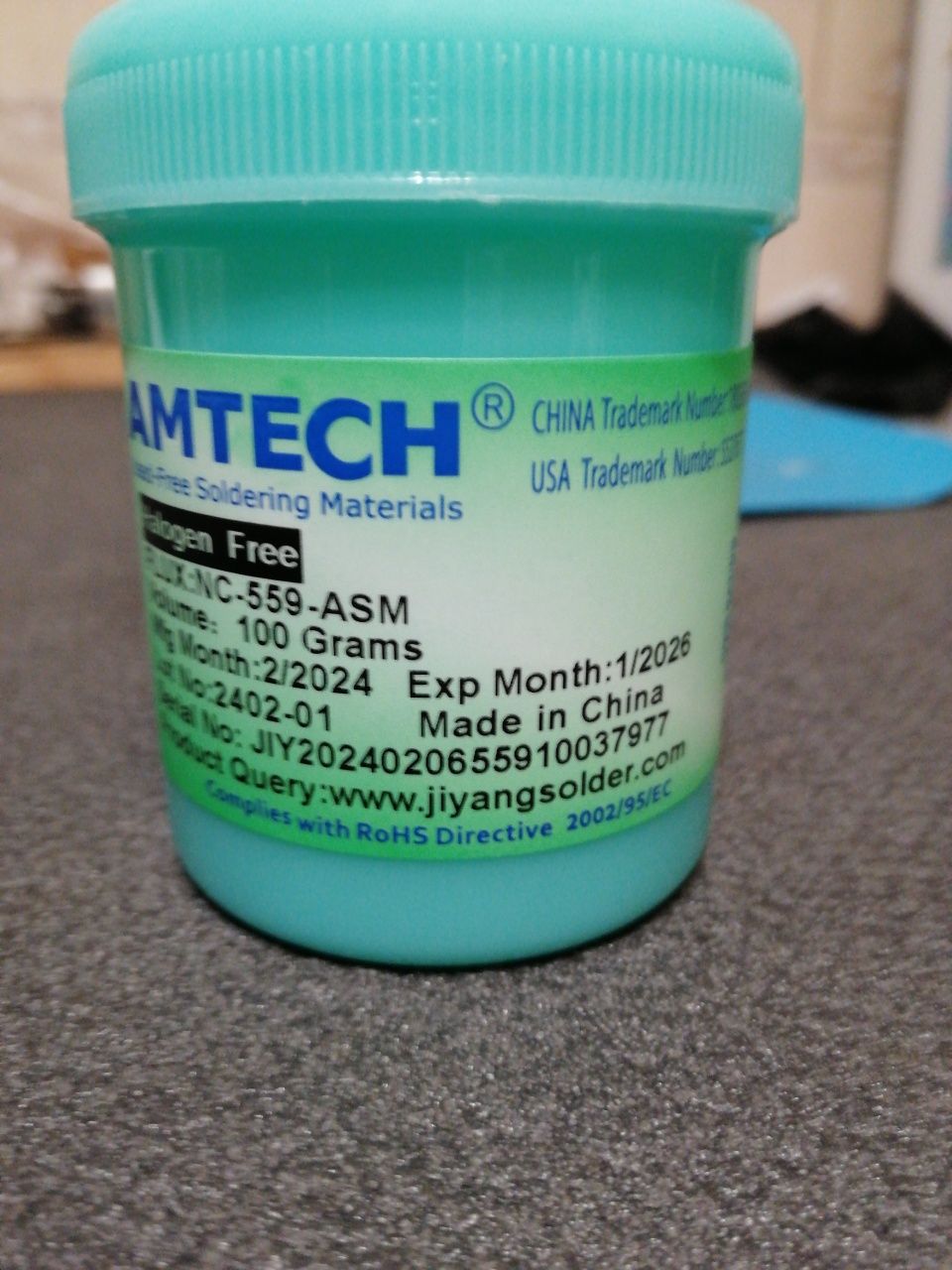 Флюс-гель для пайки Amtech NC-559-ASM + игла +поршень