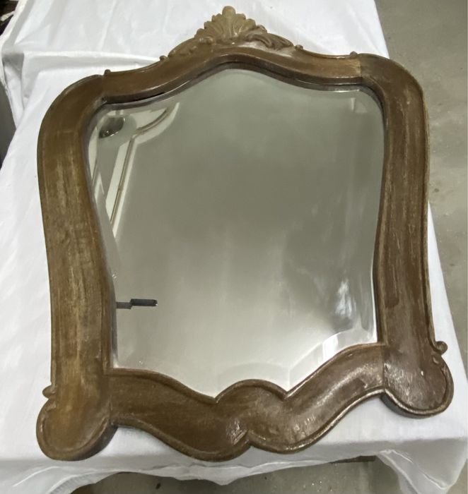 Espelho vintage moldura madeira