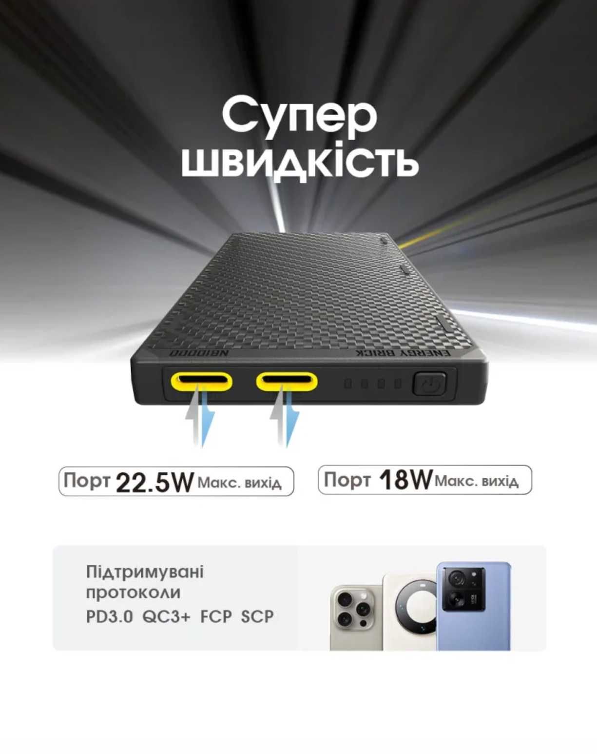 Nitecore NB10000 GEN3 Зарядний Пристрій Power Bank 10000 mAh 2xUSB-C