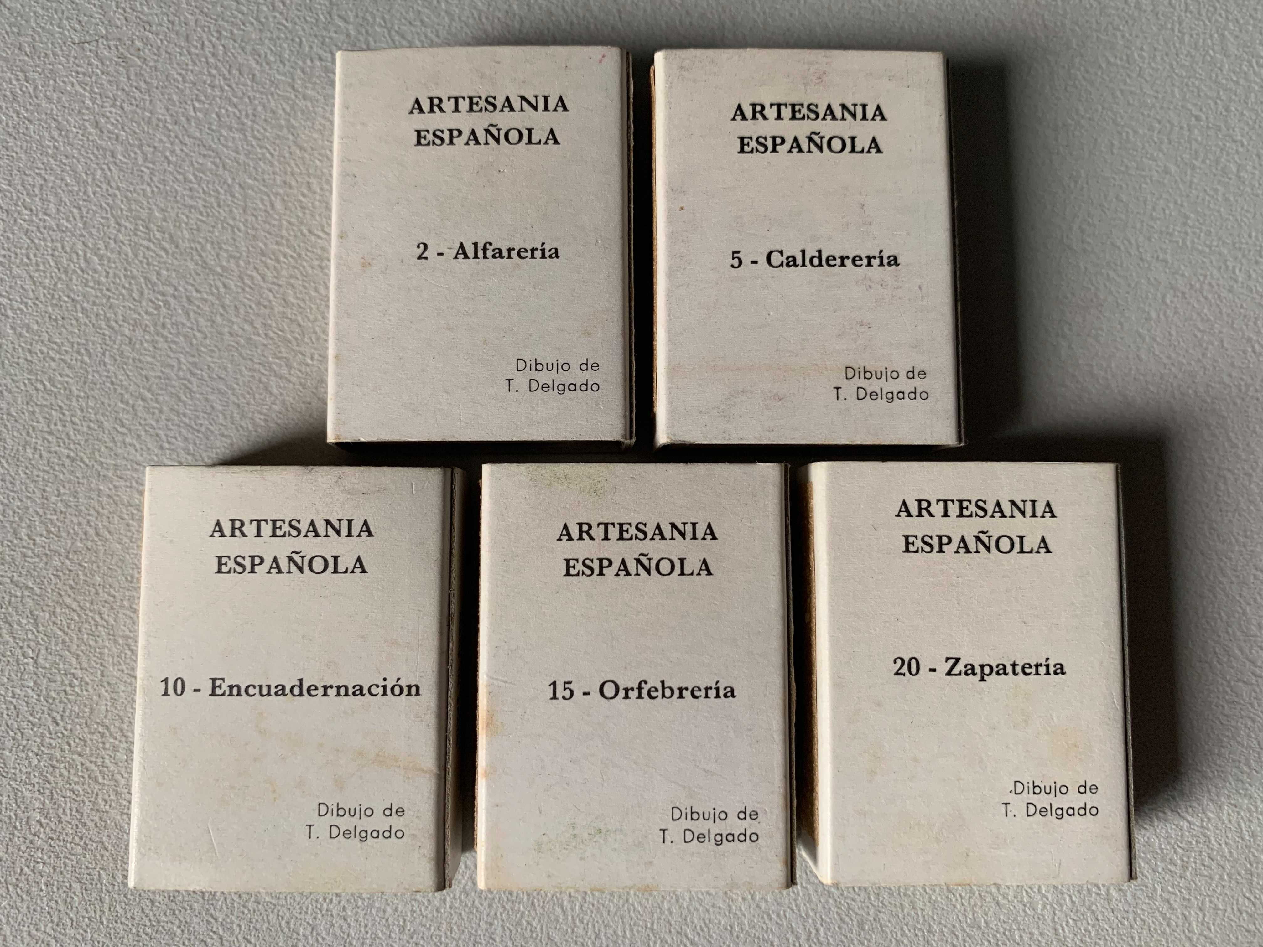 Conjunto de 5 Caixas de Fósforos Antigas - Artesania Española