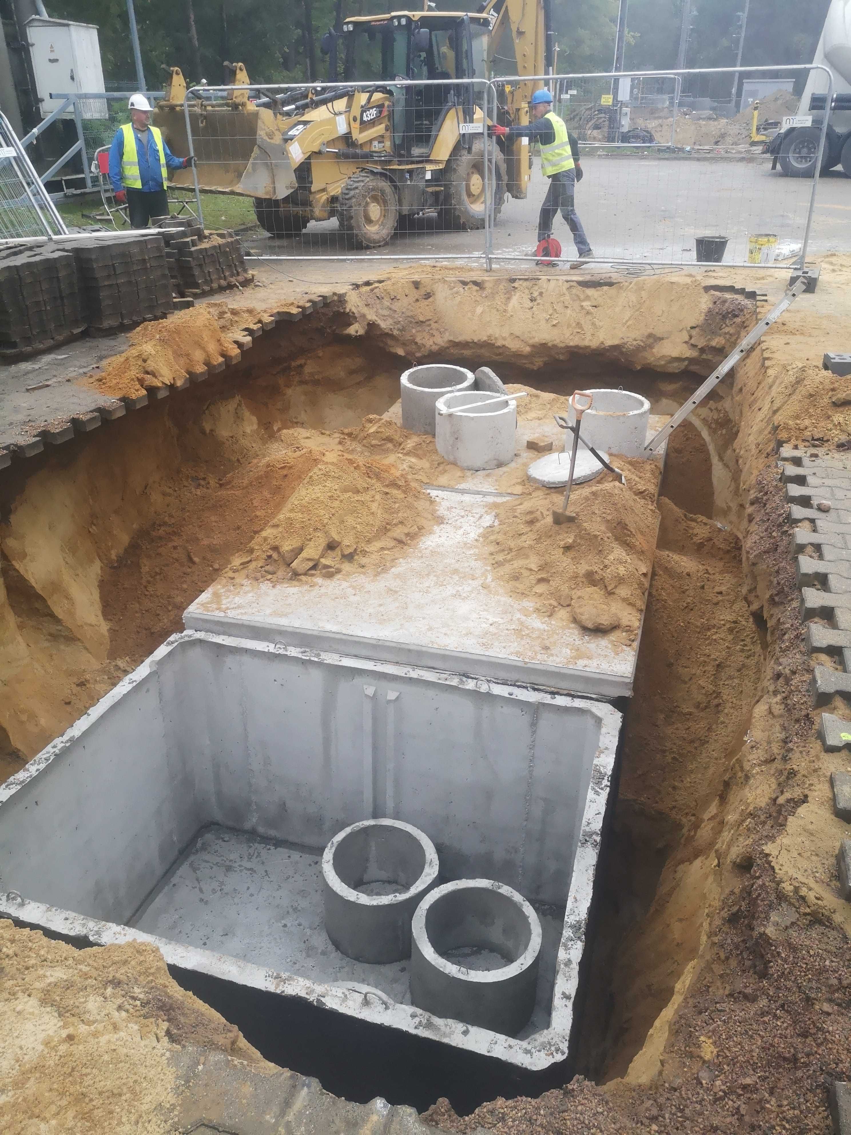Zbiorniki na deszczówkę Szamba betonowe 2m3-14m3 piwnice kanały montaż