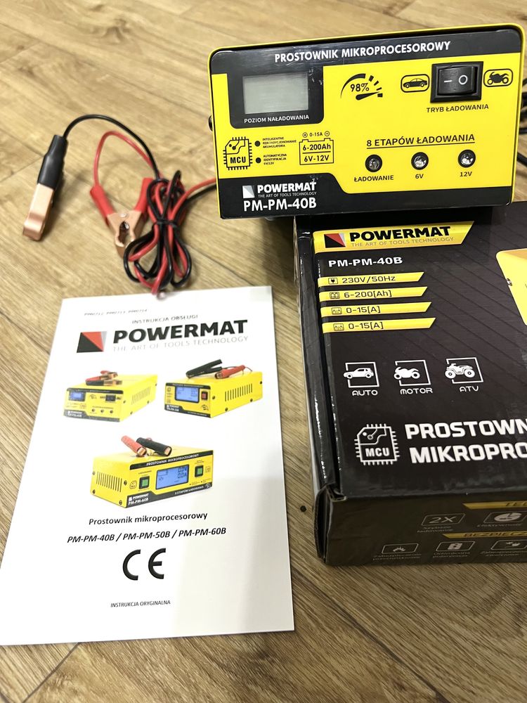 Зарядний пристрій Powermat PM-PM-40B до 15A для аккумуляторів 6/12V