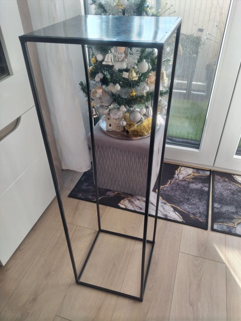 Stojak kwietnik metalowy stalowy czarny na kwiaty wysoki